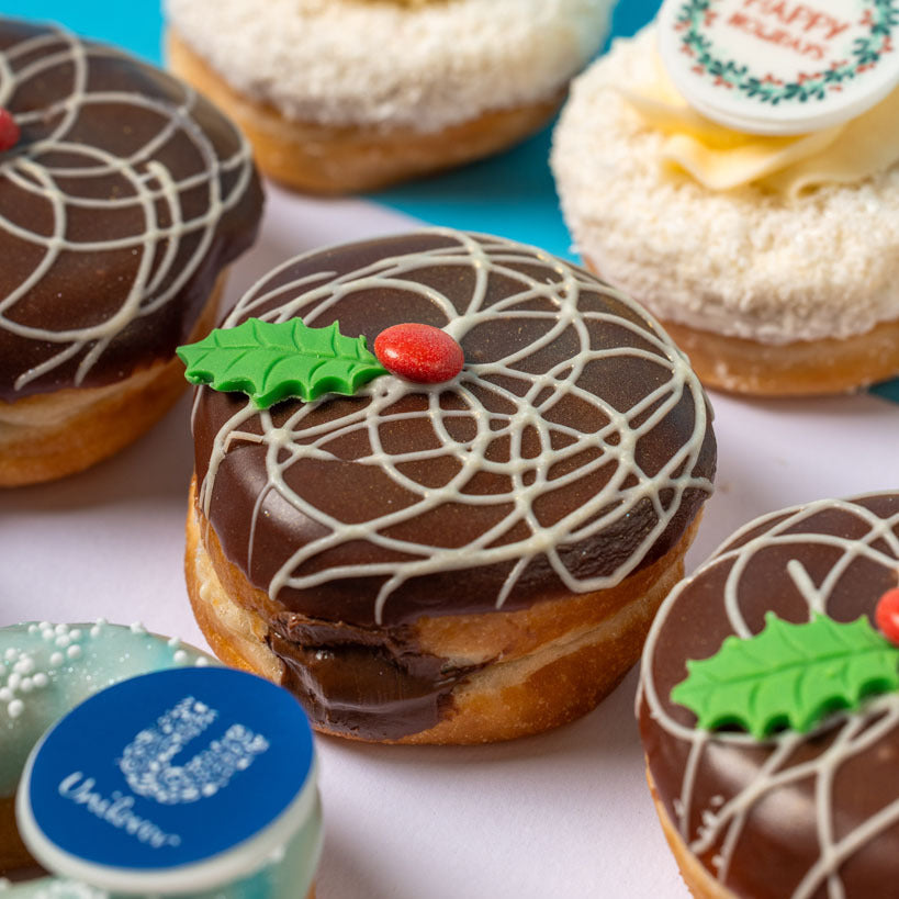 Corporate "Happy Holidays" Mini-boîte cadeau à beignets avec logo
