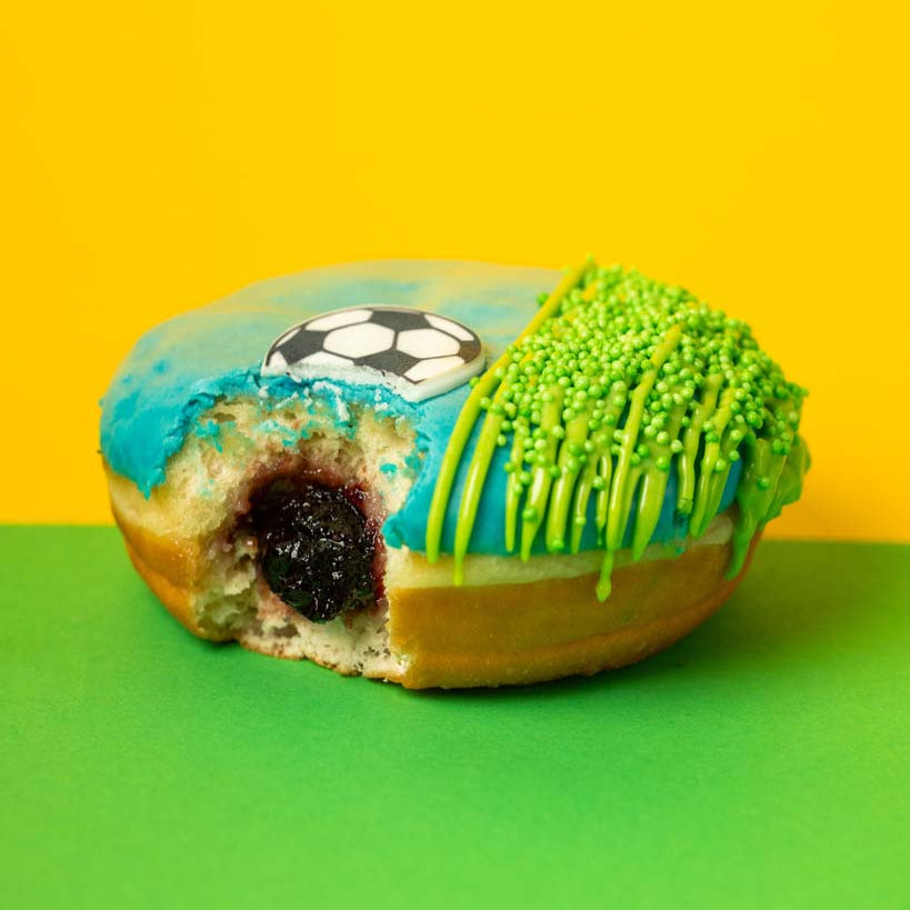 Boîte cadeau de beignets de football (végétalien)