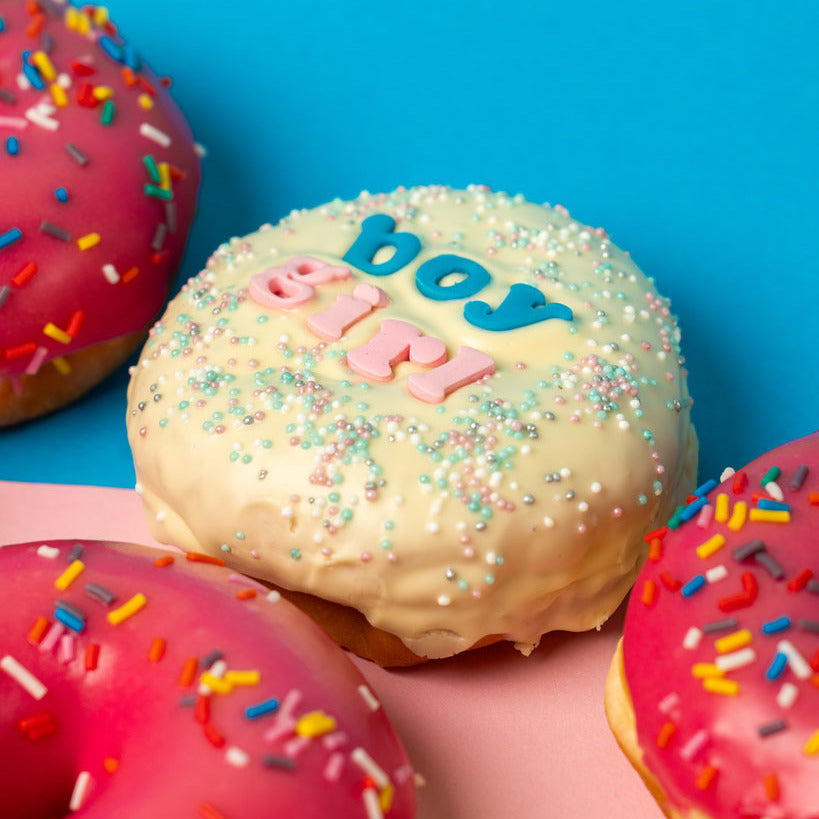Gender Reveal Donut boîte cadeau (vegan)