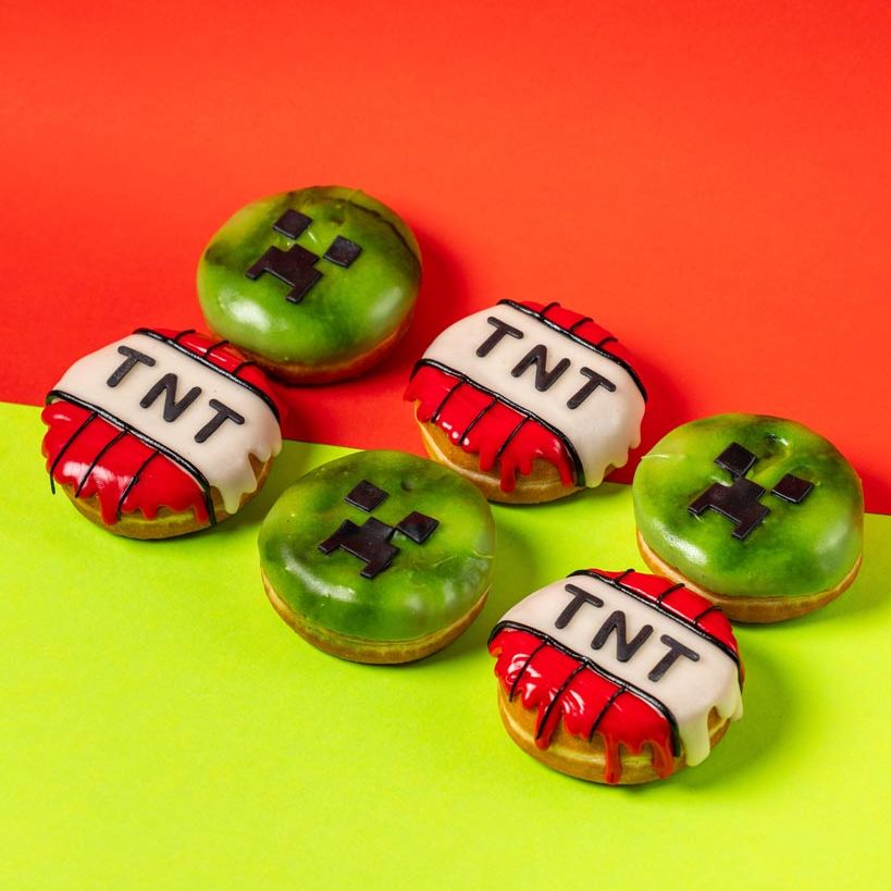 Boîte-cadeau "Spécial Minecraft" à beignets (végétalien)