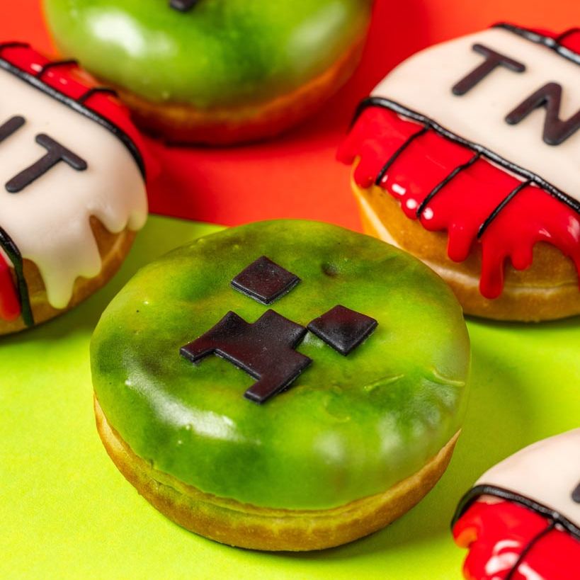 Boîte-cadeau "Spécial Minecraft" à beignets (végétalien)