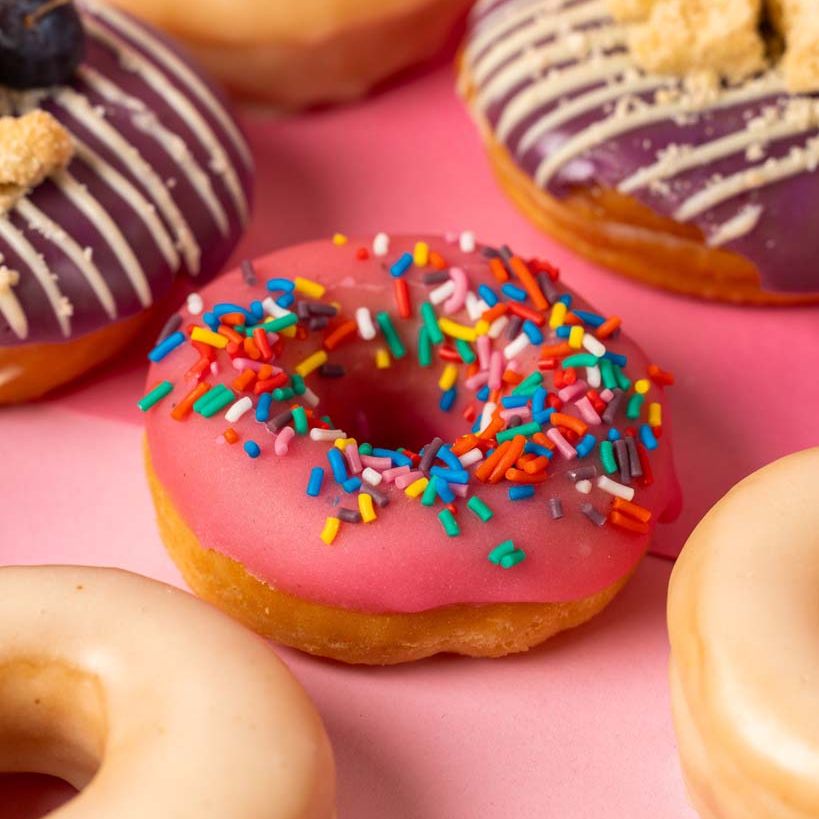 "Pink Party" boîte cadeau mini-donuts (végétalien)
