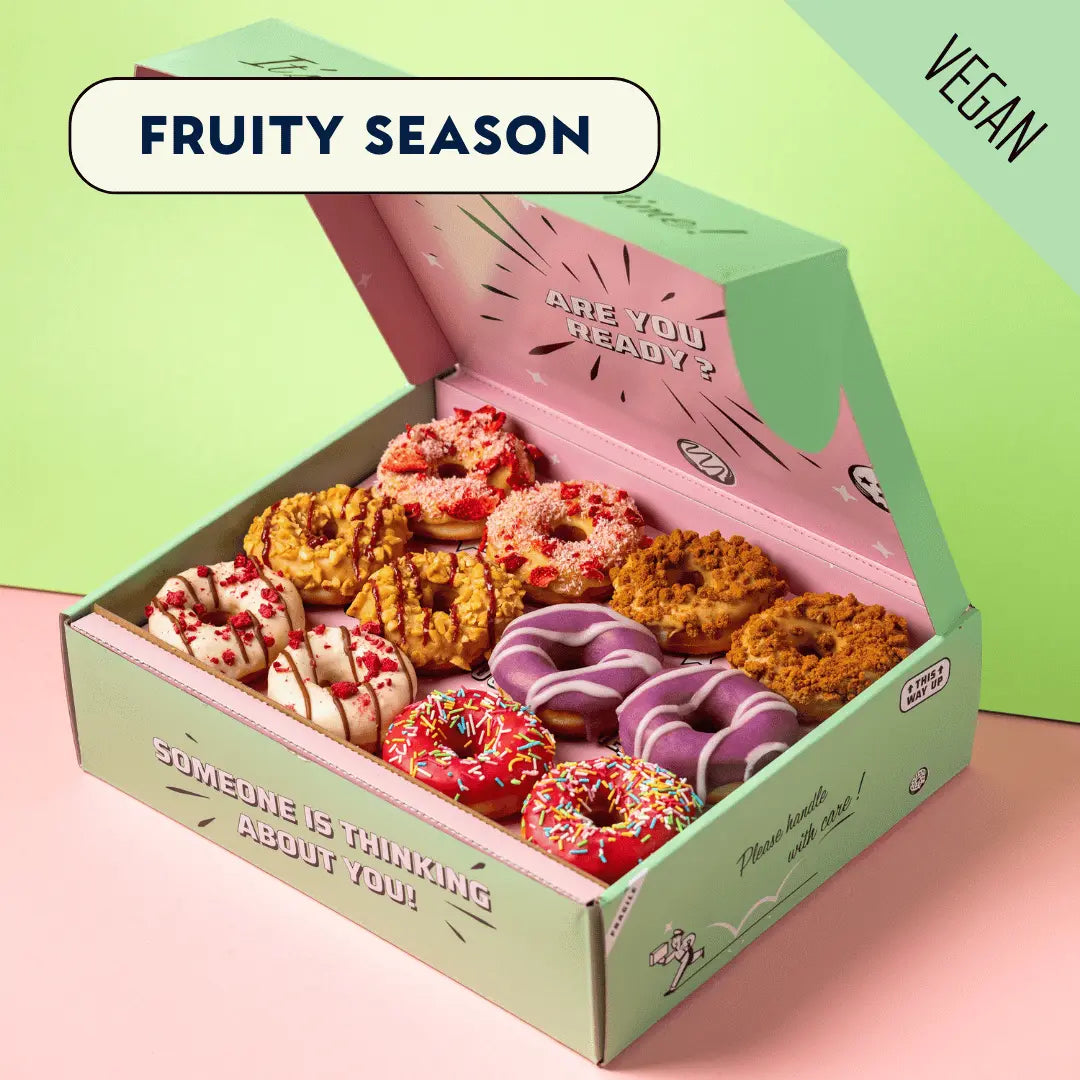 Vegane Mini-Donut Partyservice-Geschenkbox (96 Stück)