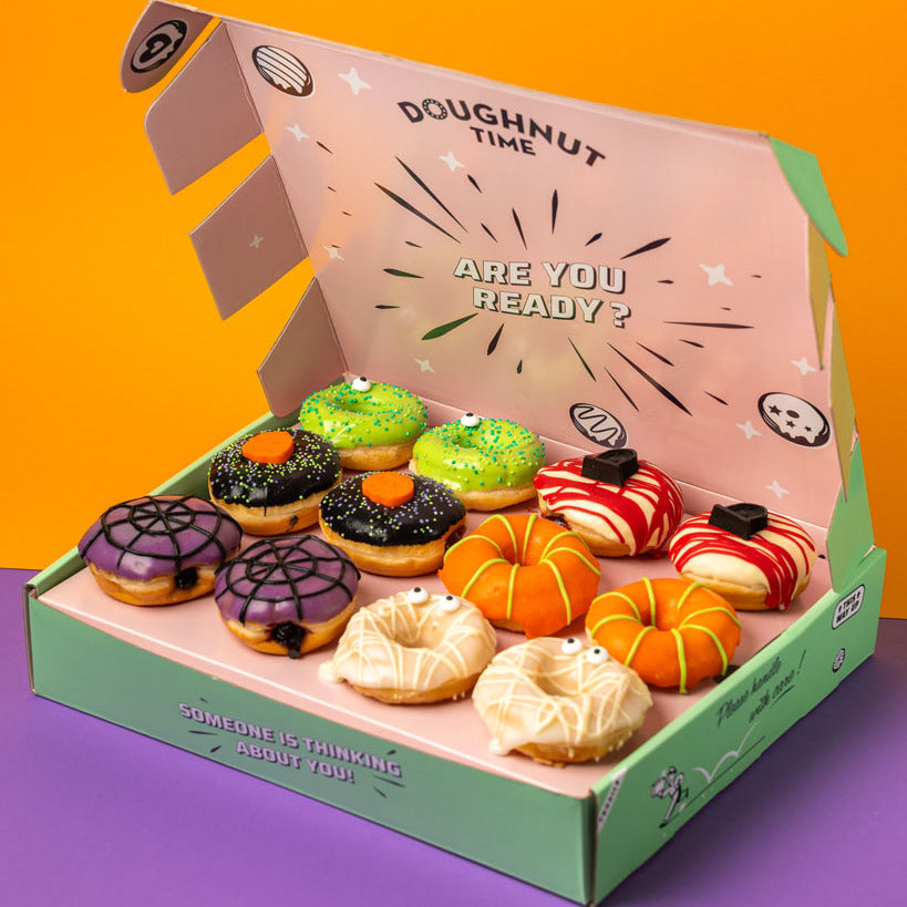 Caja de regalo para mini donuts de Halloween