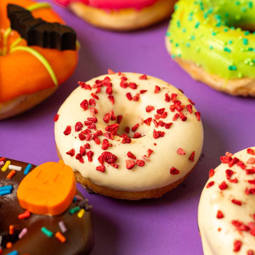 Caja de regalo para mini donuts de Halloween sin gluten