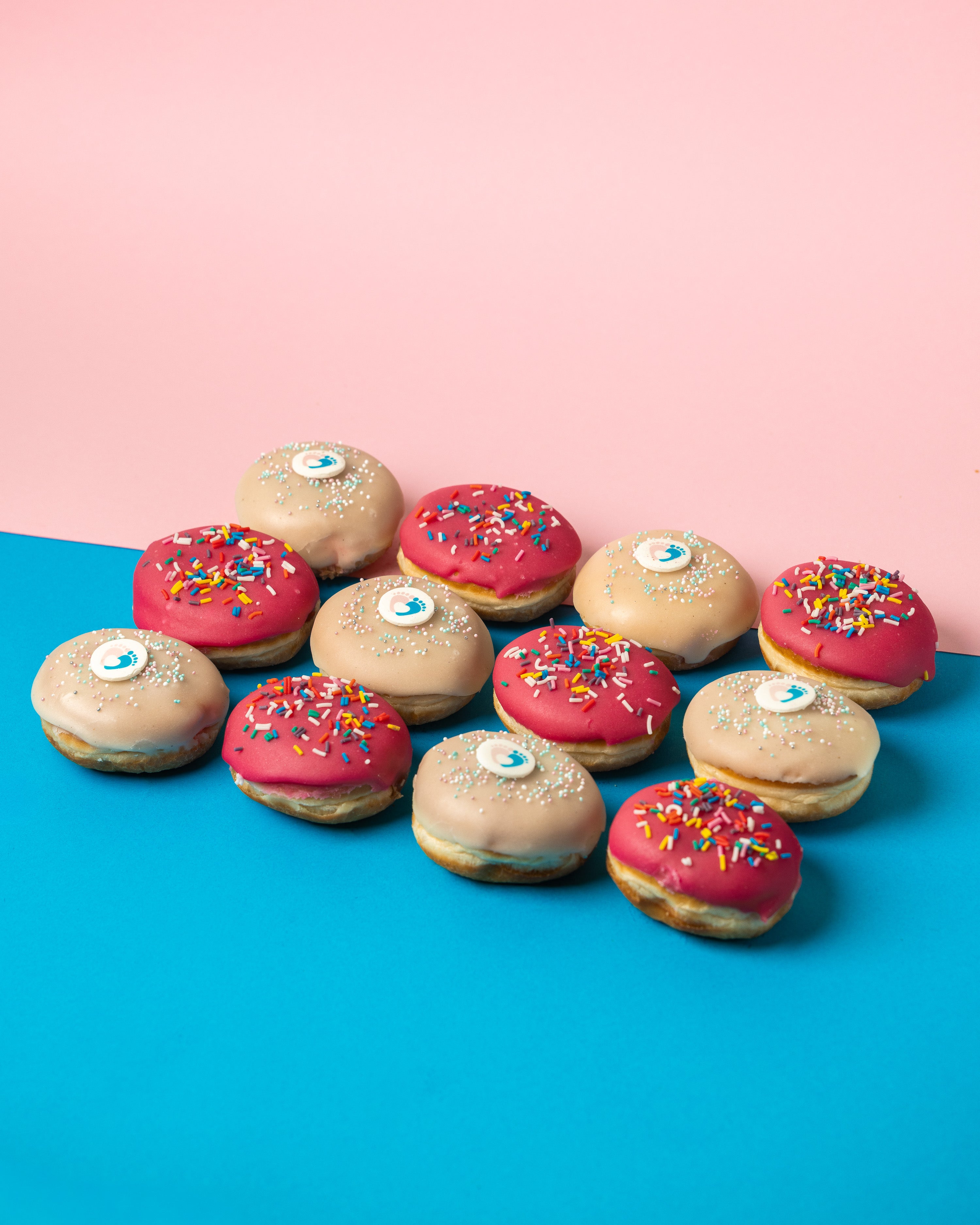 Gender Reveal Mini-Donut Boîte cadeau (vegan)