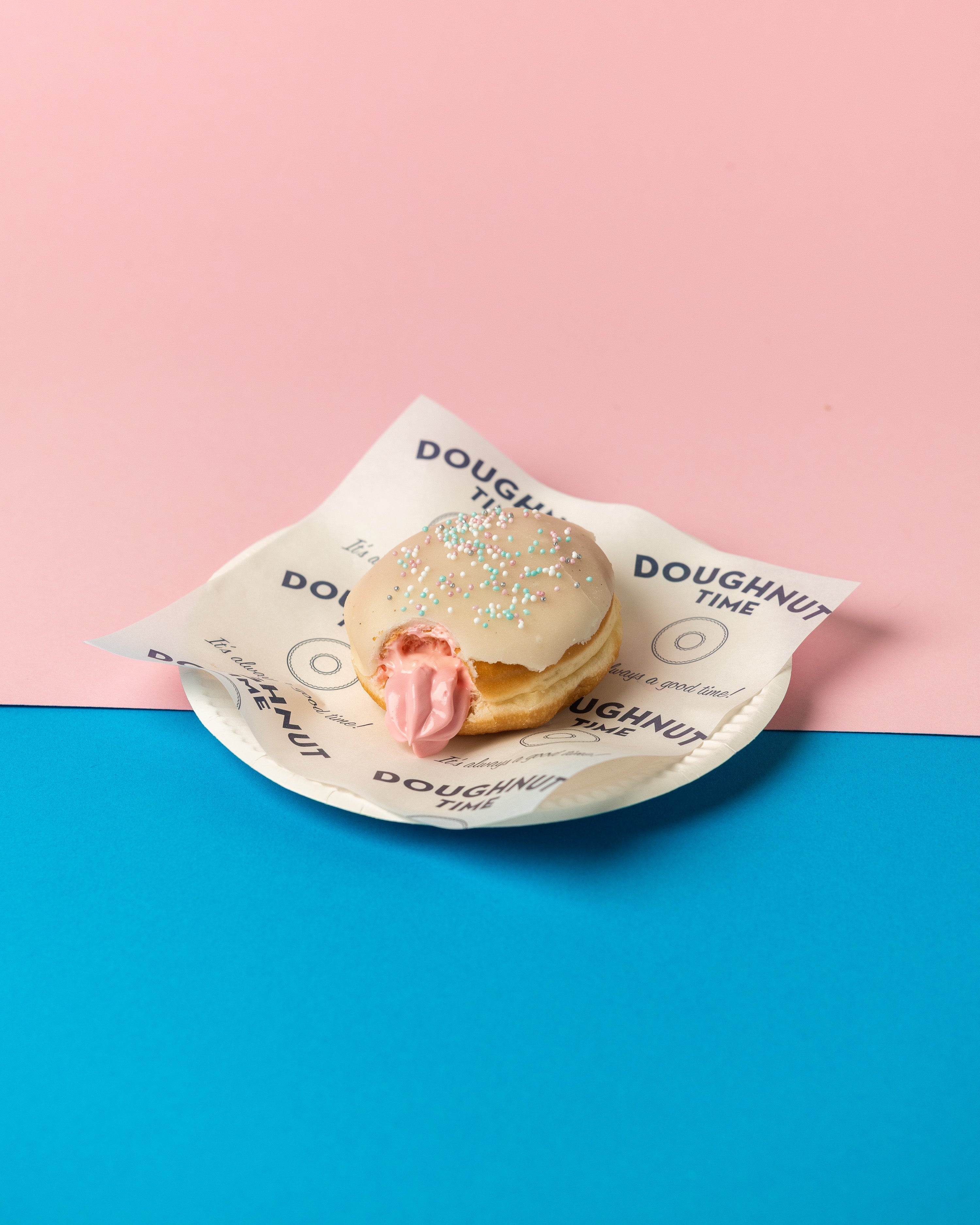 Gender Reveal Mini-Donut Boîte cadeau (vegan)
