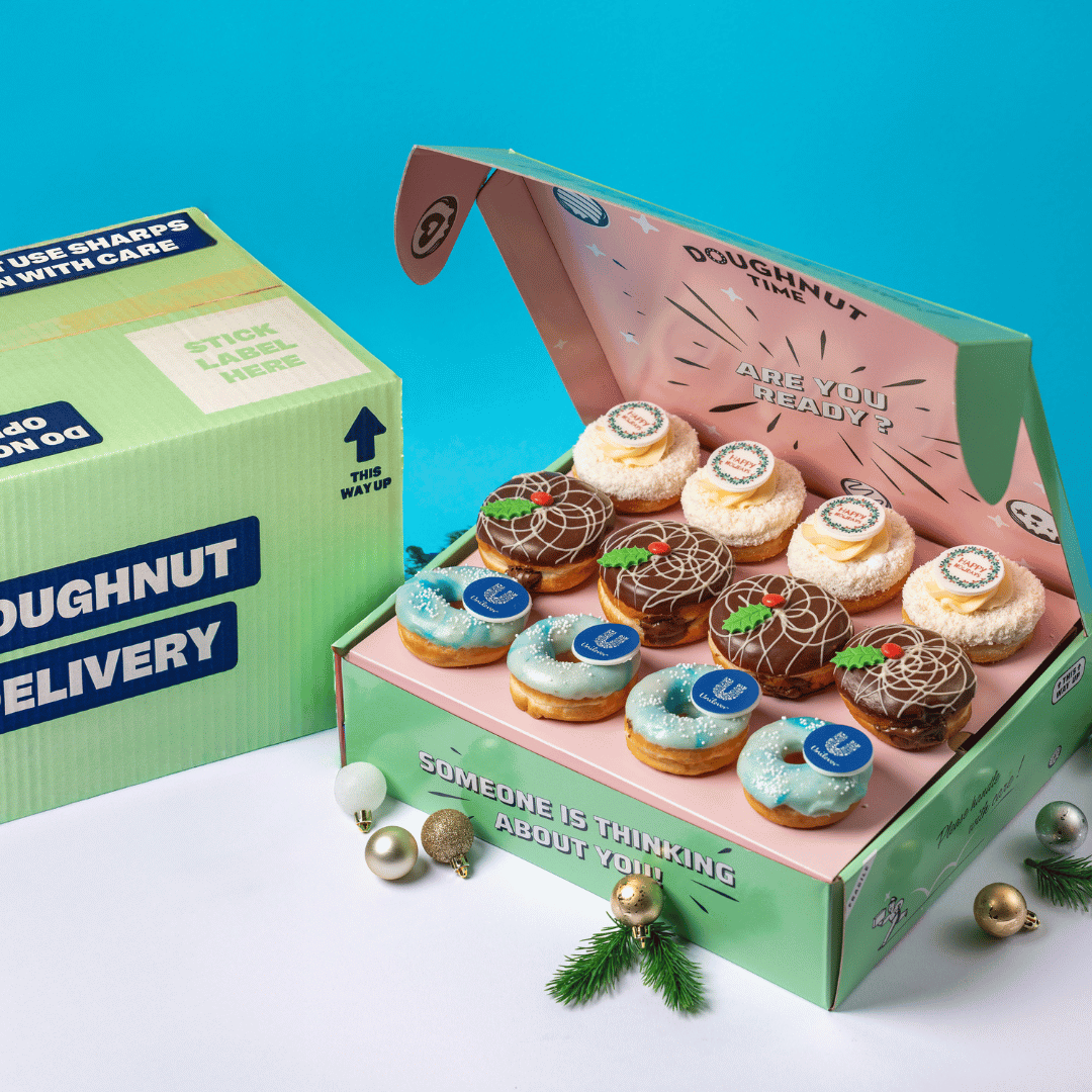 Christmas Officebox XL - 60 mini doughnuts with logo