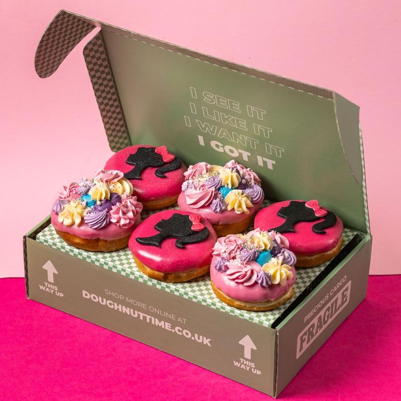 Caja de regalo de donuts "Especial Barbie" (vegano)