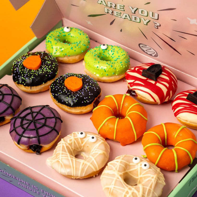 Caja de regalo para mini donuts de Halloween