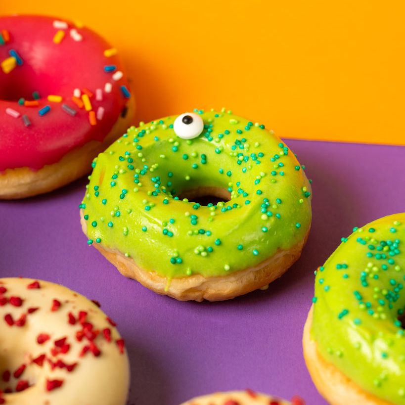 Caja de regalo para mini donuts de Halloween sin gluten