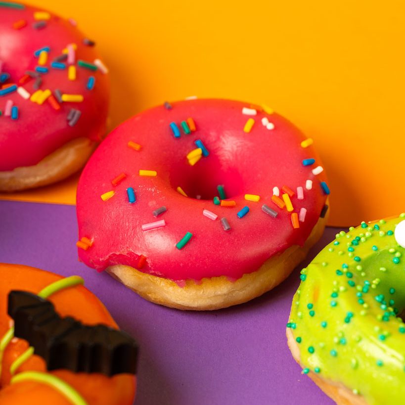 Caja de regalo para mini donuts de Halloween sin gluten