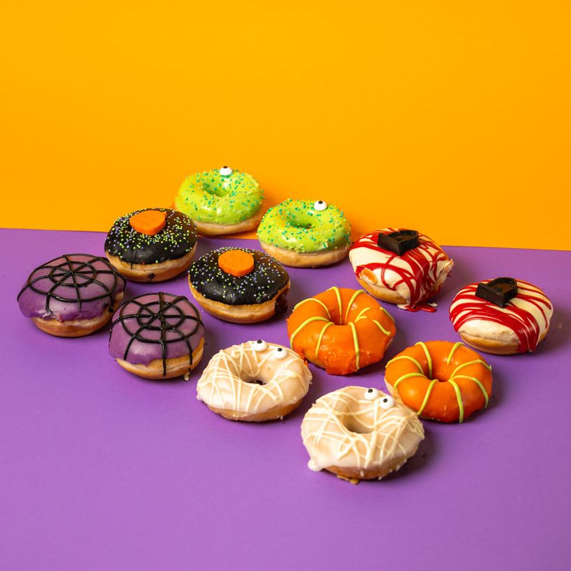 Caja de regalo para mini donuts de Halloween