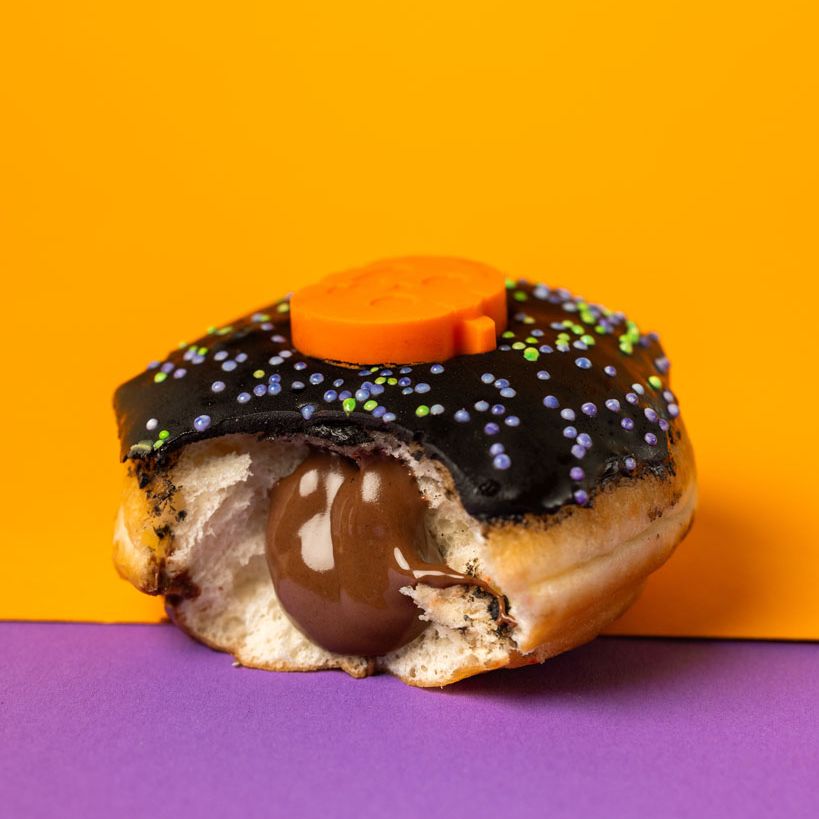 Caja de regalo para mini donuts de Halloween